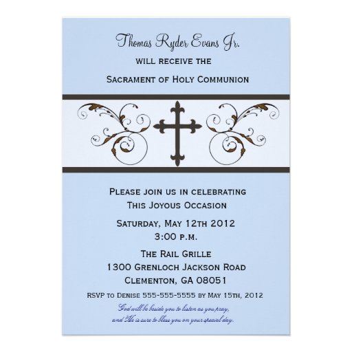 Modern Communion Invitations for Boys