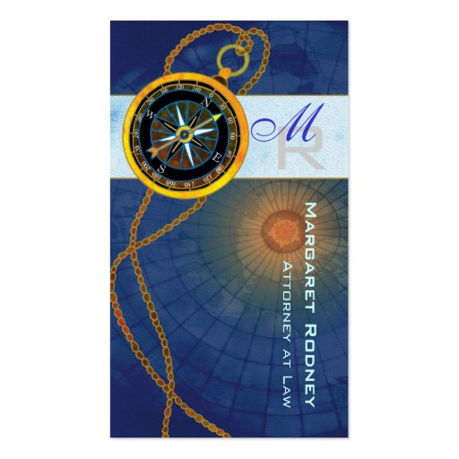Modern Compass Attorney Law Office Business Cards (front side)