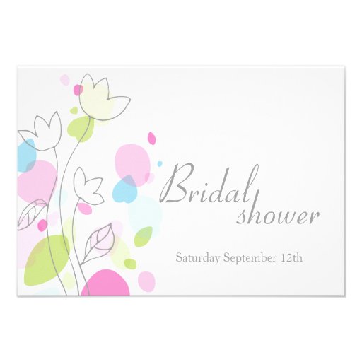 Modern confetti flower petals bridal shower invite