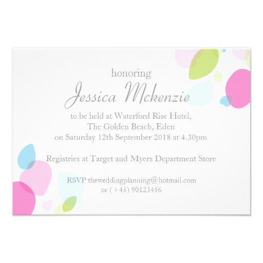 Modern confetti flower petals bridal shower invite