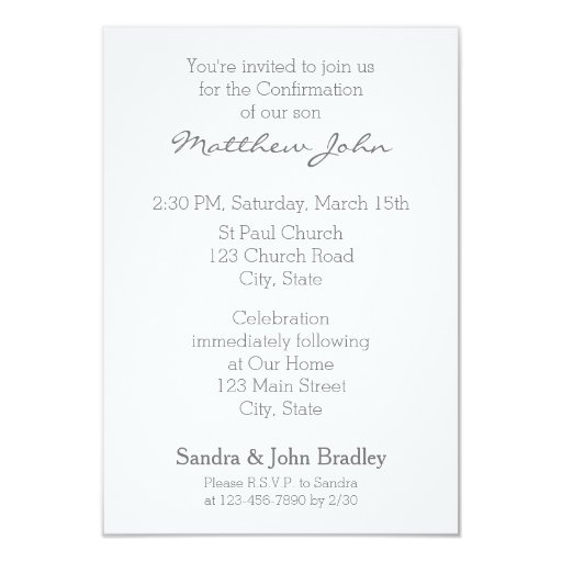 Modern Confirmation Invitation Choose your Color 2