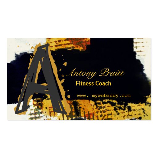 Modern Contemporary Abstract Art  Black  Gold Business Cards (front side)