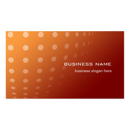 Modern Contemporary Abstract Dots Orange Gradient Business Card Template (front side)