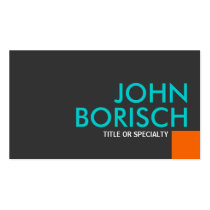Modern Cool Colors Orange Turquoise Business Card business cards