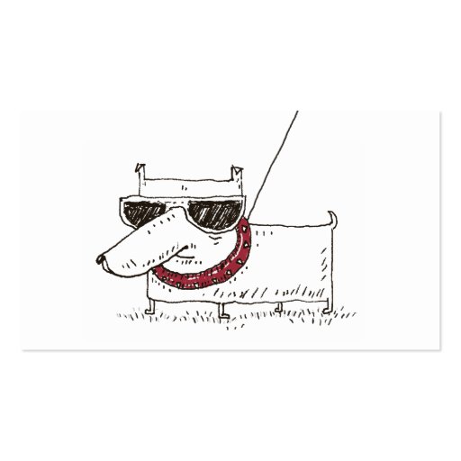 Modern Cool Dog Walker White Profile Card Template Business Cards (back side)