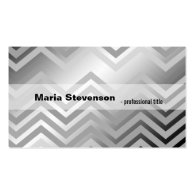 Modern, cool, elegant silver chevron professional business cards