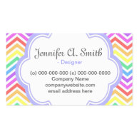 Modern, cool, pretty  colorful rainbow chevron business card templates