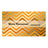 Modern, cool shining golden and grey chevron business card