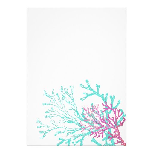 Modern Coral Beach Destination Wedding Invitation