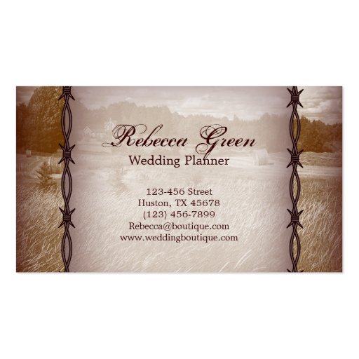 Modern Country fashion vintage Business Card Template (front side)
