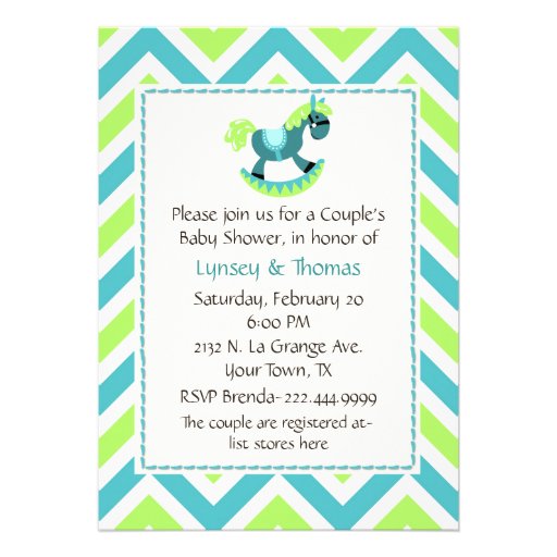 Modern Couple's Baby Boy Shower Invitation