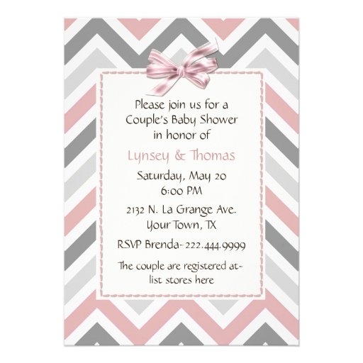 Modern Couple's Baby Shower Invitation (front side)