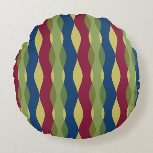 Modern Curves Round Pillow Zazzle