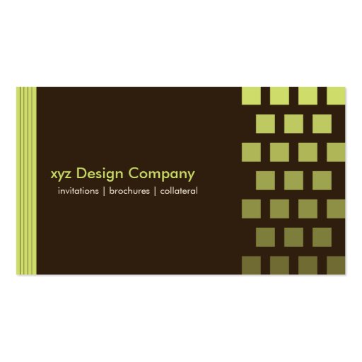 Modern custom Chocolate/Lime Business Card (front side)