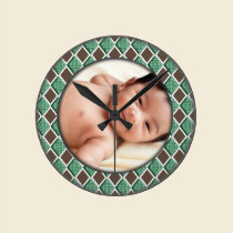 modern customizable baby & diamonds wall clock wall clocks