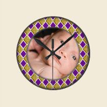 modern customizable baby & diamonds wall clock wall clocks
