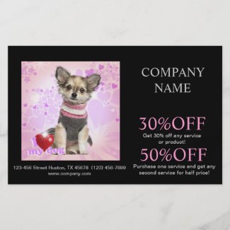 Modern cute animals pet service beauty salon custom flyer