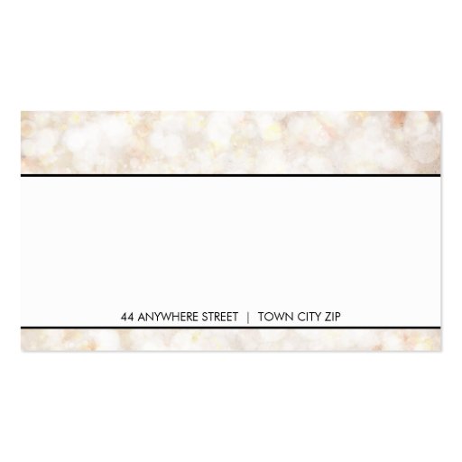MODERN cute ethereal bokeh panel classy cream Business Card Template (back side)