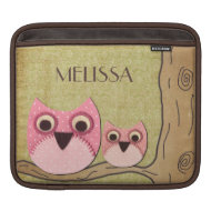 Modern Cute Owls Girly Personalized Bag Macbook rickshawsleeve