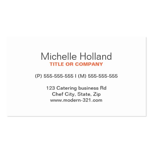 Modern cutlery pattern chef catering professional business card templates (back side)