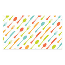 Modern cutlery pattern chef catering professional business cards