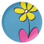 Modern Daisy Flower Dinner Plate plates