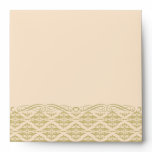 Modern Damask in Ivory and Gold Square Envelope