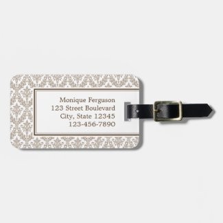 Modern Damask Luggage Tag