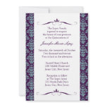 Modern Damask Quinceanera Invitations