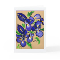 Modern Dance Iris Painting Greeting Card by donnabellas Modern Dance Iris Painting Greeting Card