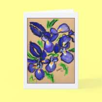 Modern Dance Iris Painting Greeting Card