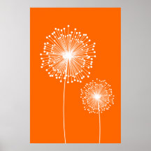Modern Dandelion Flower CUSTOM COLOR Poster