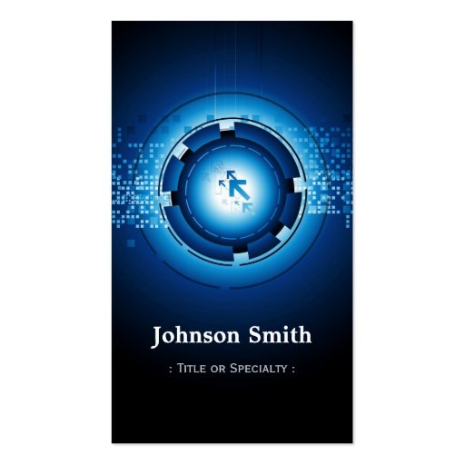 Modern Dark Blue High Technology Business Card Templates (front side)