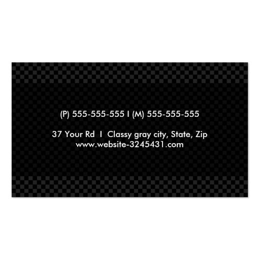 Modern dark gray and black professional profile business card (back side)