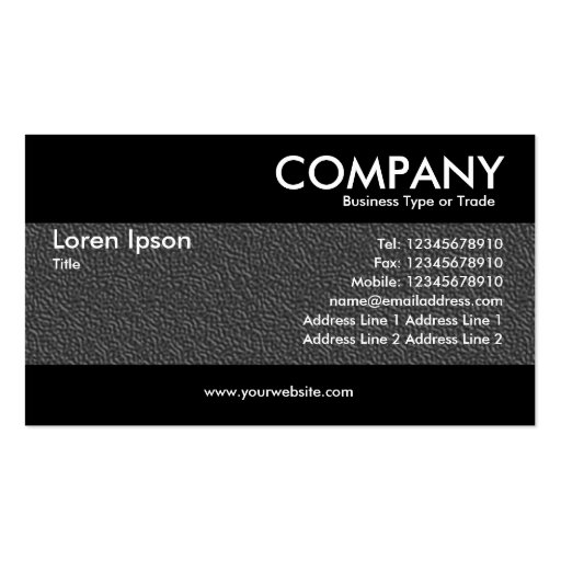Modern - Dark Gray Embossed Texture Business Cards (front side)