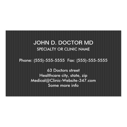 Modern dark gray professional psychiatrist business cards (back side)