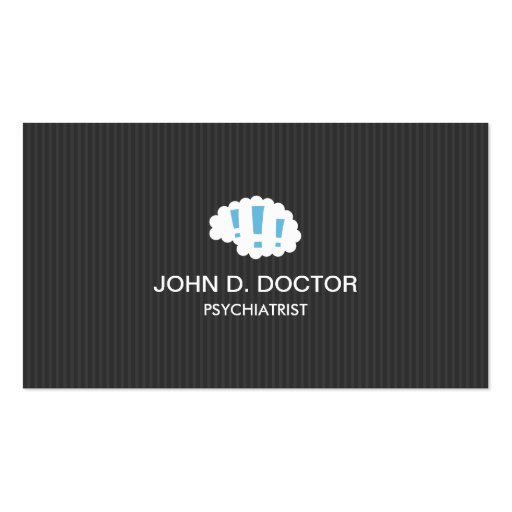 Modern dark gray professional psychiatrist business cards (front side)