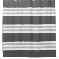 Modern Dark Gray Stripe Shower Curtain