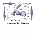 Modern Day Scribe Quill Pen Antique Engraving t-shirts