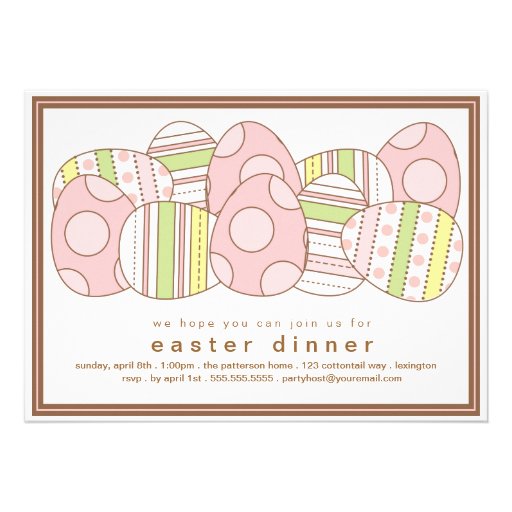 Modern Decorated Eggs Easter Dinner Invitation (front side)
