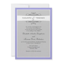 Modern Decorative Grey Wedding Invitation
