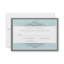 Modern Decorative Wedding (Horizontal) Reply Card Custom Invite
