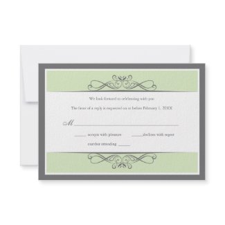 Modern Decorative Wedding (Horizontal) Reply Card invitation