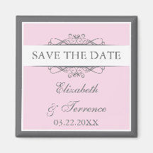 Modern Decorative Wedding Save the Date Magnet