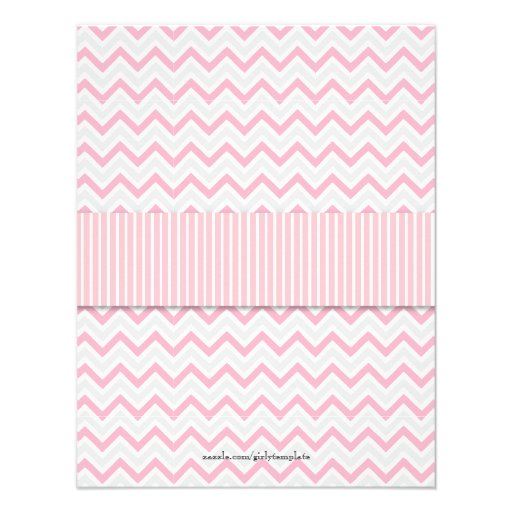 Modern Delicate Pink Chevron Birthday Party Custom Invite