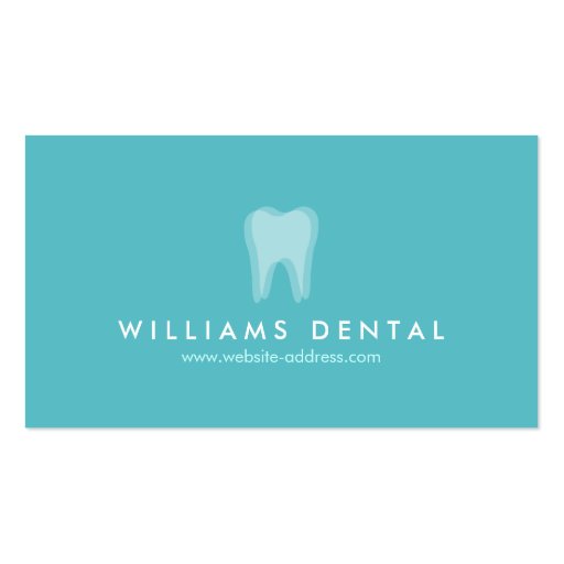 Modern Dentist Aqua Tooth Logo, Dental Office Business Card Zazzle