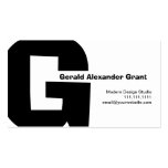 Modern Design Big Retro G Monogram Reversable Business Card Template
