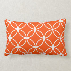 Modern Design Overlapping Circles in Orange Throw Pillow