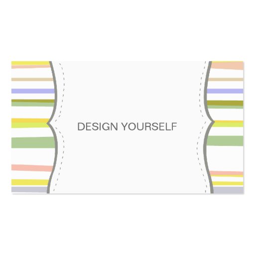 Modern Design  Pale Colored Stripes Business Cards (back side)