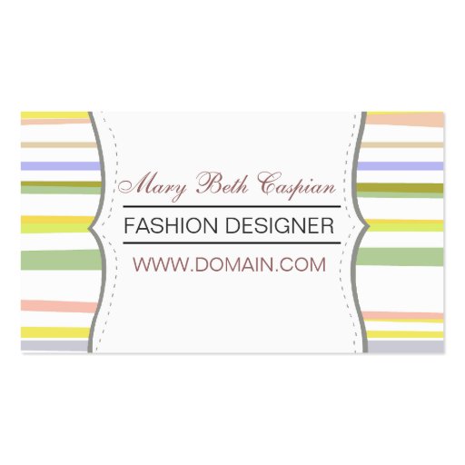 Modern Design  Pale Colored Stripes Business Cards